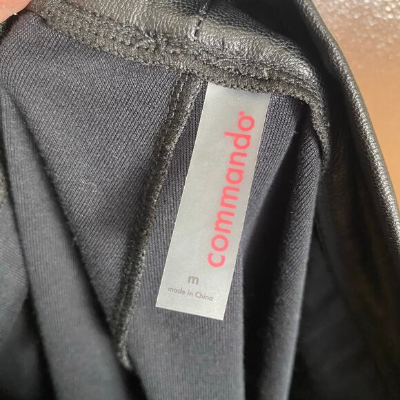 Commando Sz M Revolve Faux Leather Jogger Stretch Waist Pockets Edgy Rockabilly - Picture 9 of 12